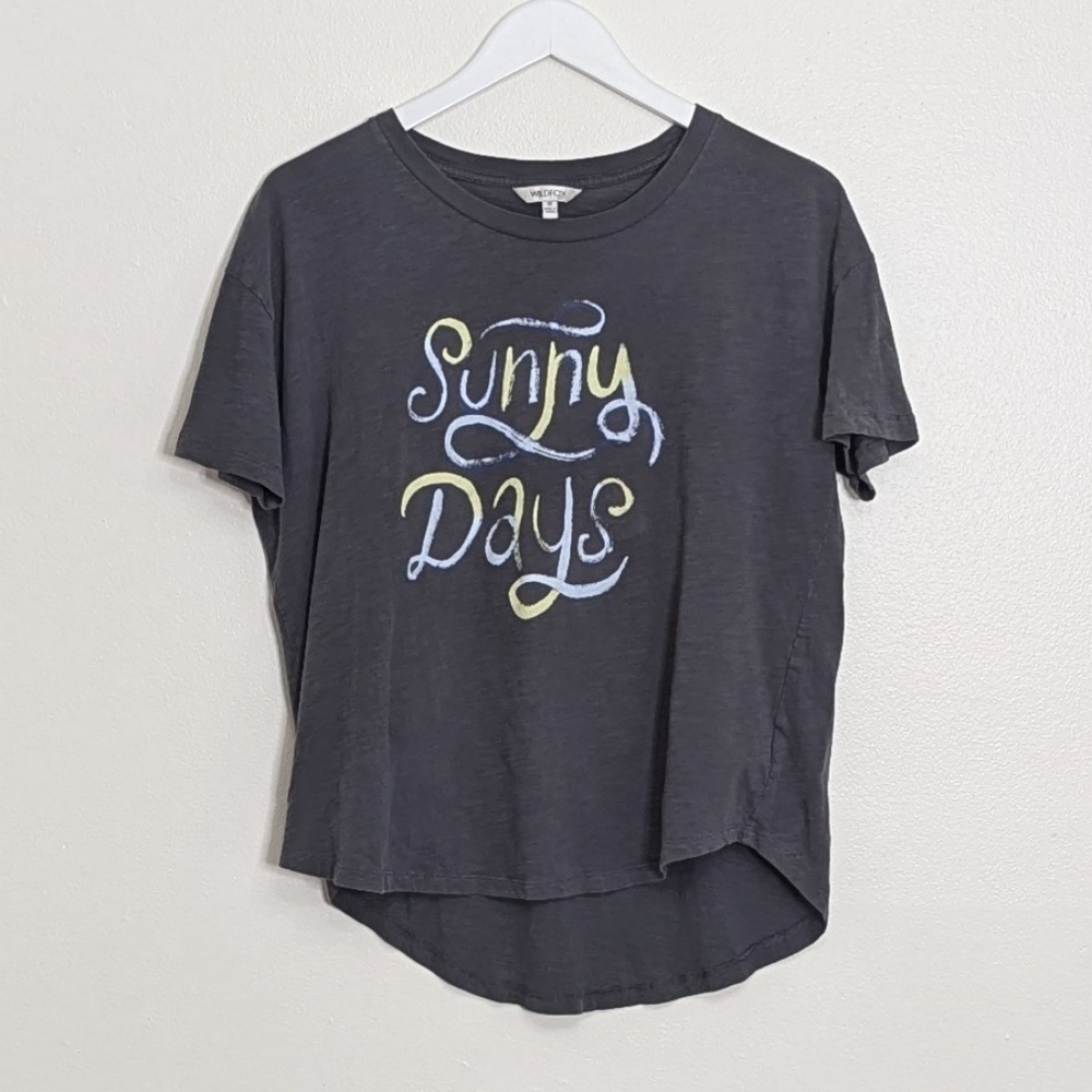 Wildfox Shirt Medium Gray Short Sleeve Sunny Days